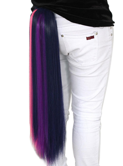 65cm Long Mixed Color Long Straight Hair Piece