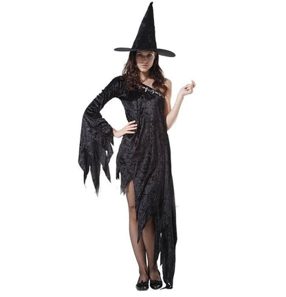 New Halloween black witch costume fancy dress with tassels design