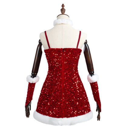 Ready To Ship Red Sequin Sexy Christmas Dress Holiday Cosplay Look