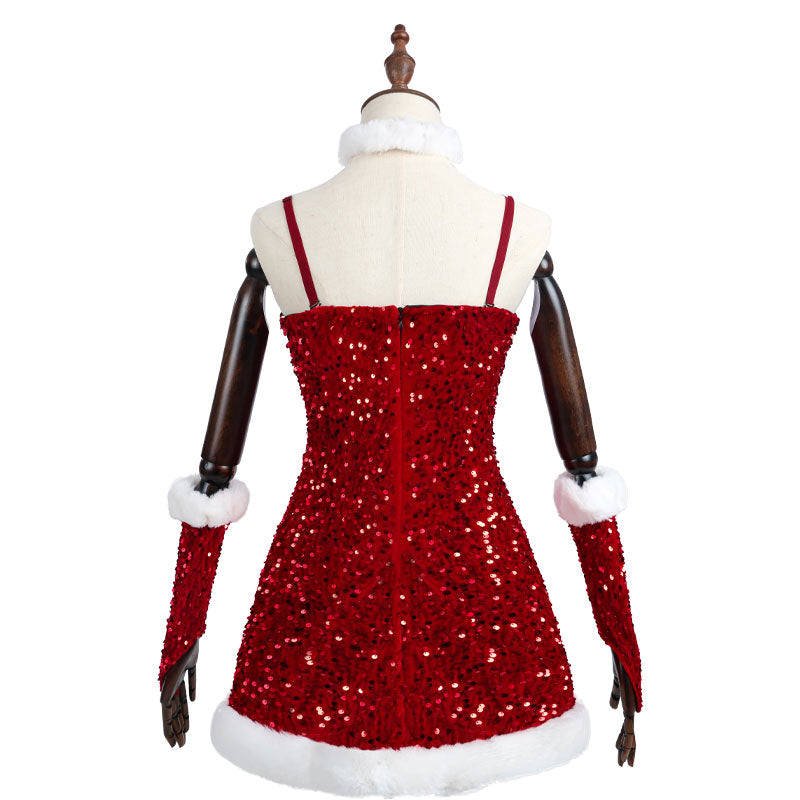 Ready To Ship Red Sequin Sexy Christmas Dress Holiday Cosplay Look