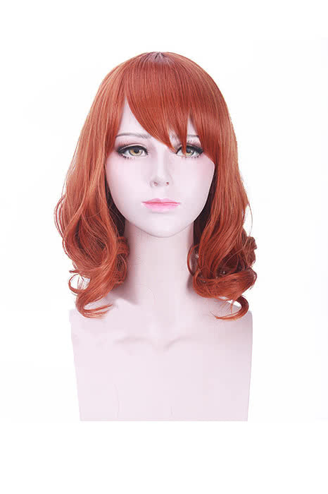 Miss Kobayashi's Dragon Maid Riko Saikawa Cute Long Orange Cosplay Wigs