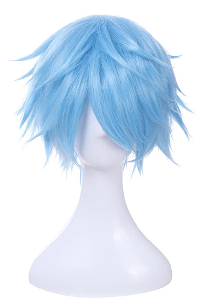 30CM Short Cosplay Wig King of Glory Zhuge Liang Light Blue Anime Party Hair