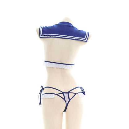 Sailor Style Bowknot Underwear Suit Sexy Cosplay Costume