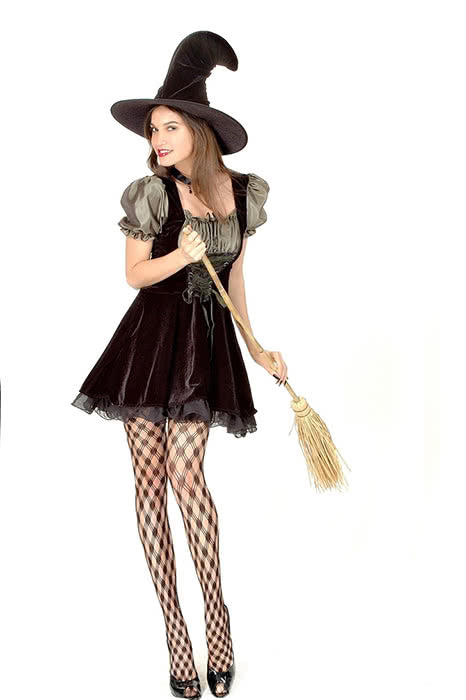 Sexy Lace Witch Dress Halloween Costumes