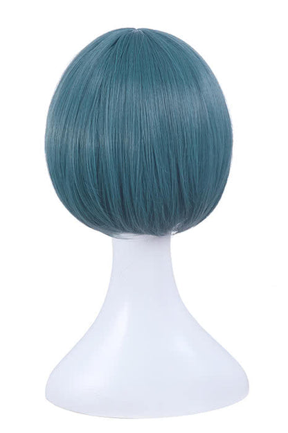 Kiss Him, Not Me Shima Nishina Blue Mixed Green Short Synthetic Cosplay Wigs ML244