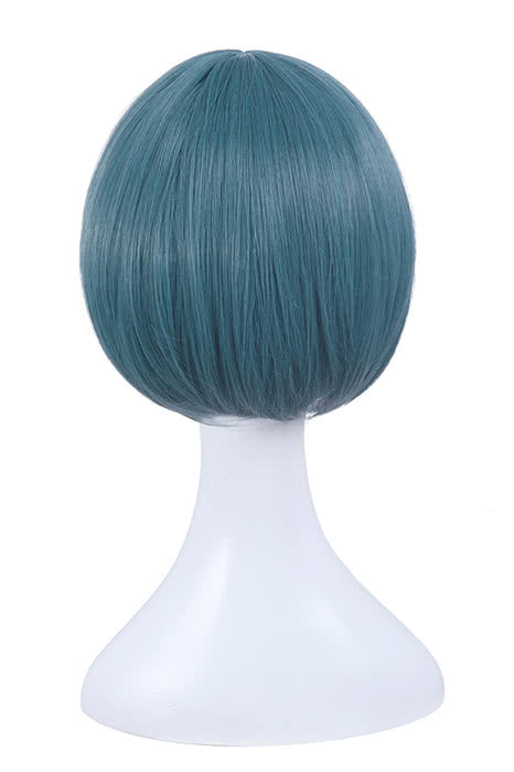 Kiss Him, Not Me Shima Nishina Blue Mixed Green Short Synthetic Cosplay Wigs ML244