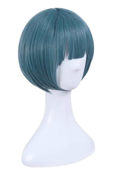 Kiss Him, Not Me Shima Nishina Blue Mixed Green Short Synthetic Cosplay Wigs ML244