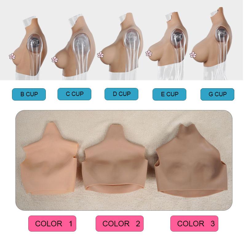 Silicone Breast Forms Fake Artificial  Boobs Chest Cosplay Prop 3 Color