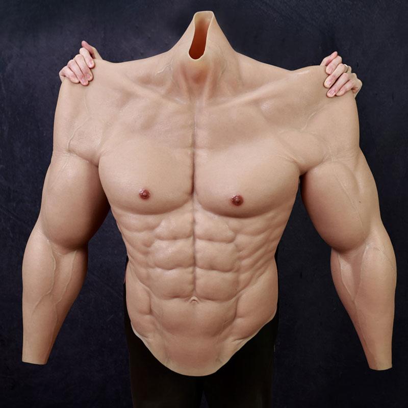 Silicone False Fake Muscle Elasticity Chest Man 2 Type 4 Color Cosplay Prop