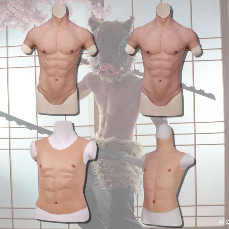 Silicone False Fake Muscle Chest Man Cosplay Prop