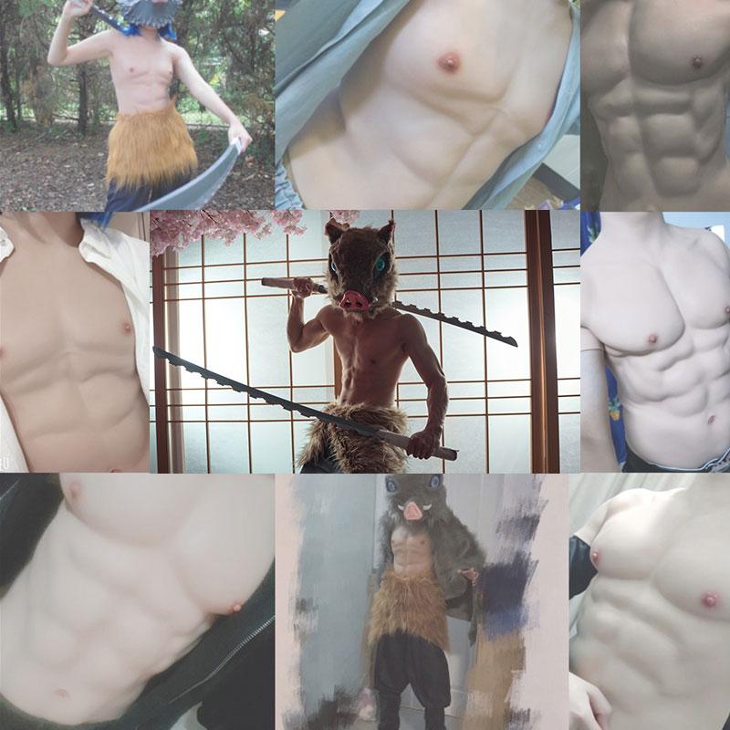 Silicone False Fake Muscle Chest Man Cosplay Prop
