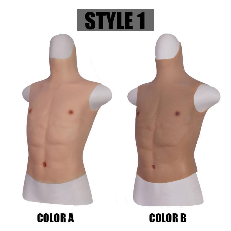 Silicone False Fake Muscle Chest Man Cosplay Prop