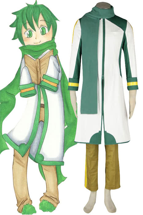 Vocaloid Nigaito Kaito Green Cosplay Costume