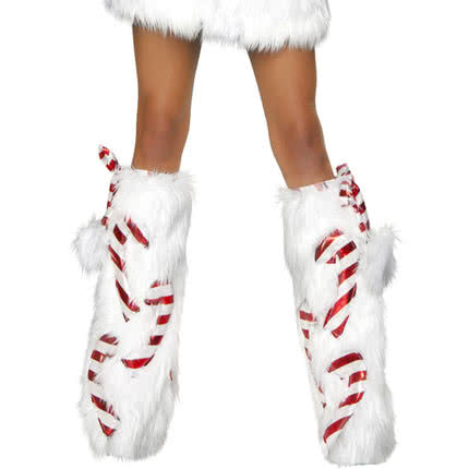Red and white striated christmas costume dress a pair socks