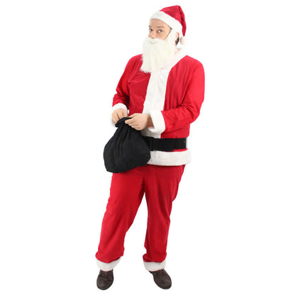 New Style of  Red Santa Claus Christmas Costume With White Mustache