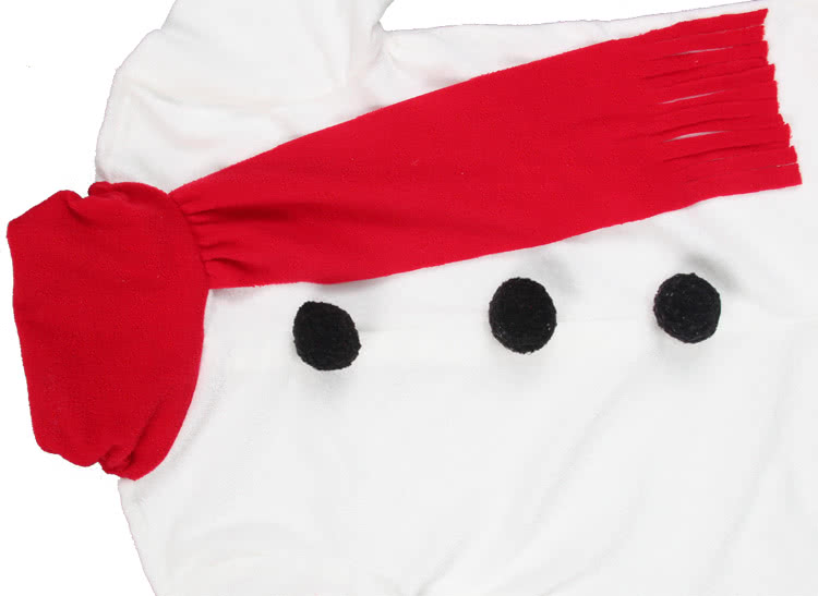 2015 New Style White Children Christmas Costume with Red Copper-nose  Snowman Suit