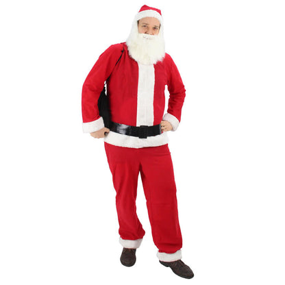 New Style of  Red Santa Claus Christmas Costume With White Mustache