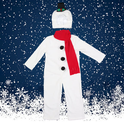 2015 New Style White Children Christmas Costume with Red Copper-nose  Snowman Suit