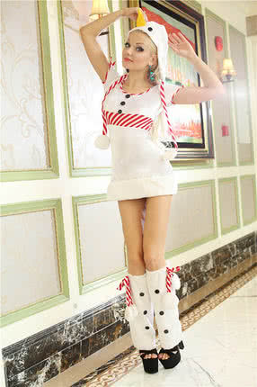 New 2015 white Christmas costumes cute hat Chalaza dress