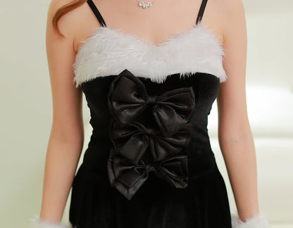 Black and red two colors Christmas costume beautiful sexy dress for your choice