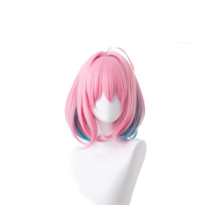 Yumemi Riamu Pink Mixed Blue Short Cosplay Wigs