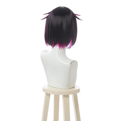 Twisted Wonderland Lilia Vanrouge Short Black Highlights Purple Cosplay Wigs