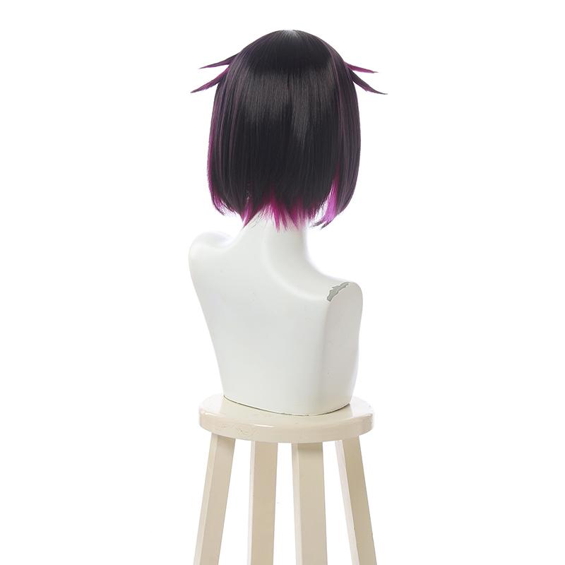 Twisted Wonderland Lilia Vanrouge Short Black Highlights Purple Cosplay Wigs