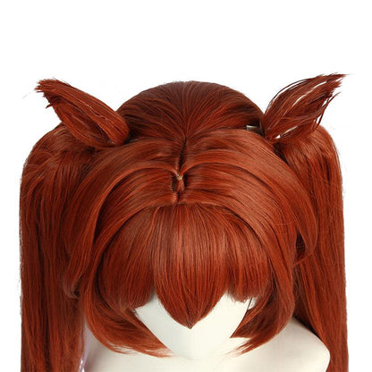 Uma Musume: Pretty Derby Daiwa Scarlet Orange Brown Long Cosplay Wigs With Ears