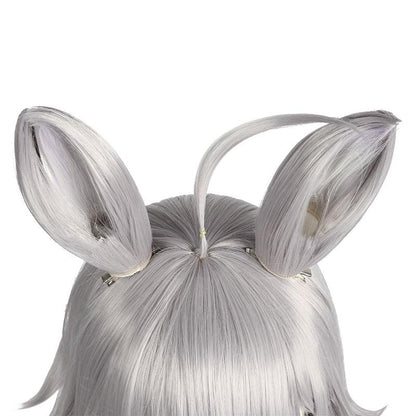 Uma Musume: Pretty Derby Oguri Cap Silver Gray Long Cosplay Wigs With Ears