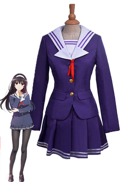 Saekano: How to Raise a Boring Girlfriend Utaha Kasumigaoka Purple Dress Anime Cosplay Costumes