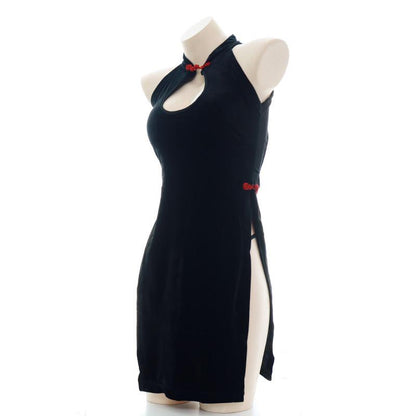 Vintage Cheongsam Velvet Slit Underwear Sexy Cosplay Costume