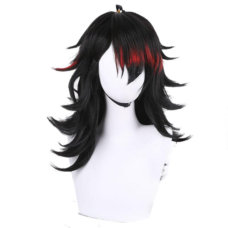 Virtual YouTuber LUXIEM Vox Akuma Black Red Long Cosplay Wigs