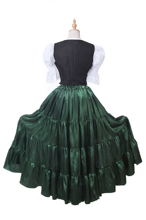 Women Retro Long Dress Green Belly Dance Cosplay Costumes GC14C-F-3