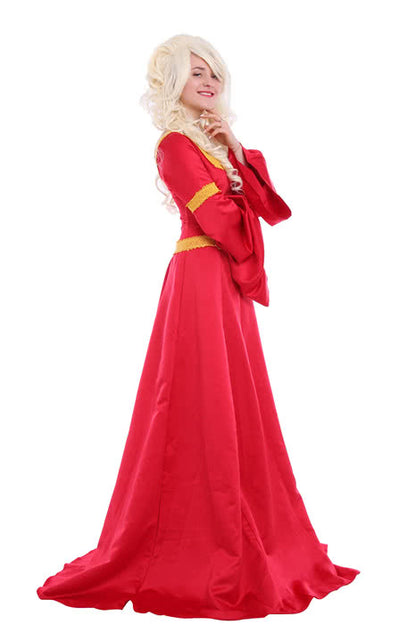 Red Luxury Supergirl Halloween Costume of European Queen Palace Restoring Emulation Silk Dress