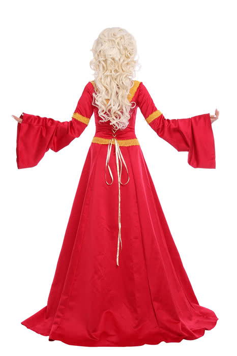 Red Luxury Supergirl Halloween Costume of European Queen Palace Restoring Emulation Silk Dress