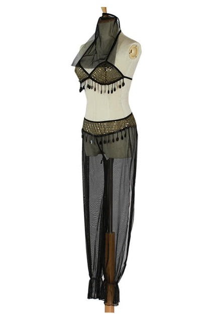 Black Genie Halloween Costumes of the Style of Women's Wear  Dance Clothes