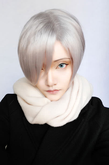 Yuri on Ice Victor Nikiforov Cosplay Wigs Men Short Light Gray Wigs