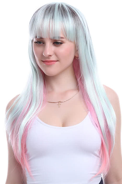 Cosplay Wigs Women Synthetic Hair Wig Long Curly Mixed Color Wig zy122b