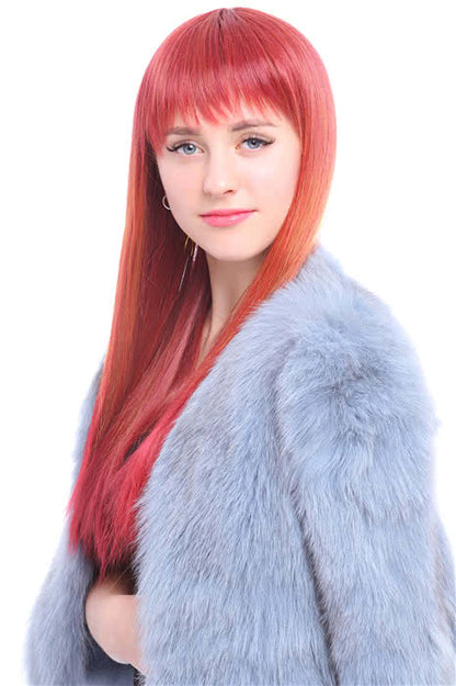 60cm Long Orange Anime Straight Cosplay Party Wig