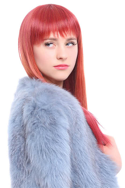 60cm Long Orange Anime Straight Cosplay Party Wig