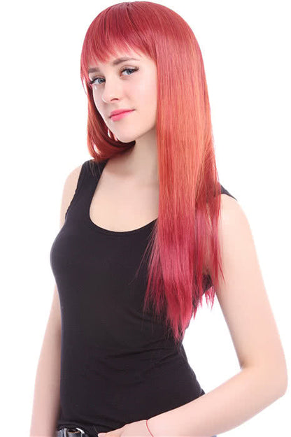 60cm Long Orange Anime Straight Cosplay Party Wig