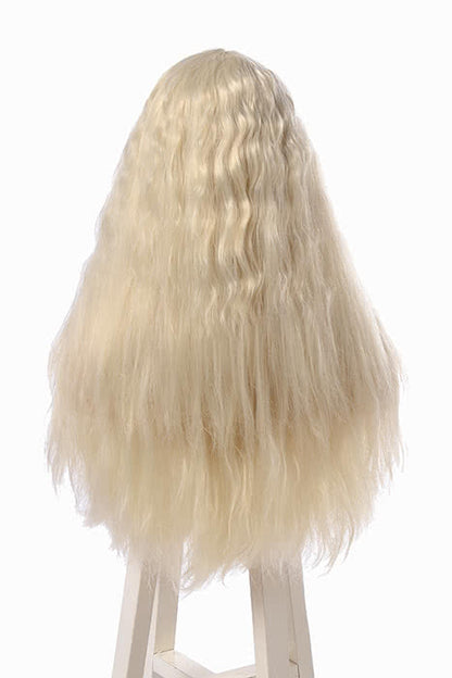 Albus Dumbledore Long Curly Silver White Movie Cosplay Man Wigs