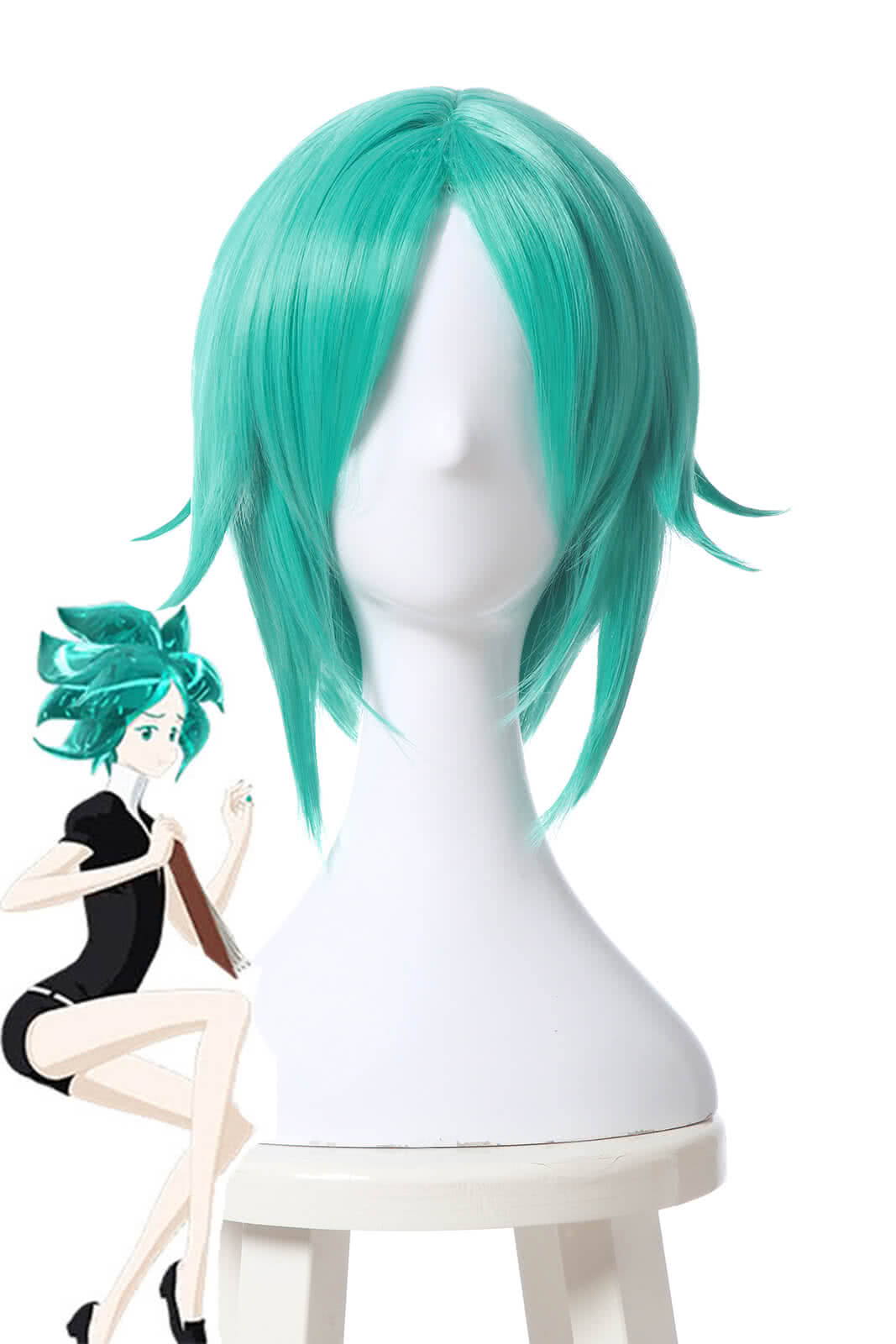 Houseki no Kuni Phos Cosplay Wigs Land of the Lustrous Short Green Synthetic Anime Wigs