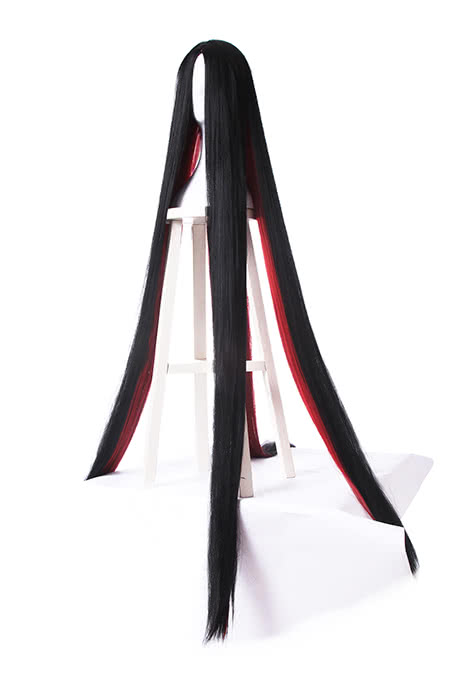 Land of the Lustrous Houseki no Kuni Bort Very Long Black Mixed Red Special Anime Cosplay Wigs