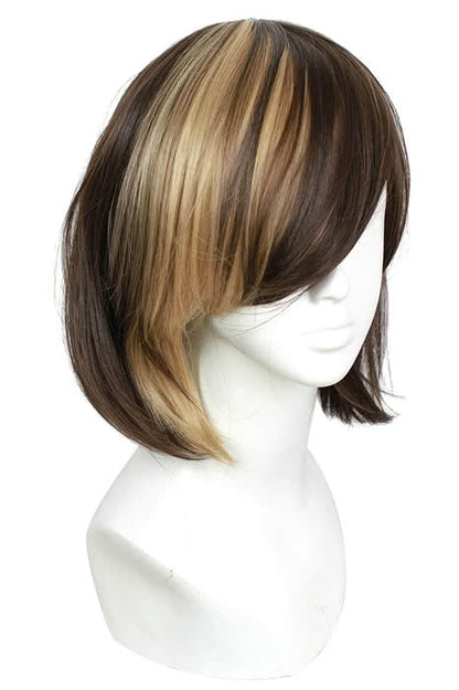 30cm Light Brown/dark Brown Straight Short Bob Cosplay Wig