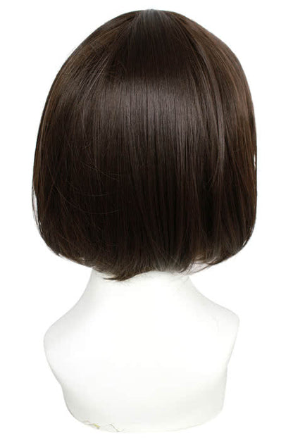 30cm Light Brown/dark Brown Straight Short Bob Cosplay Wig