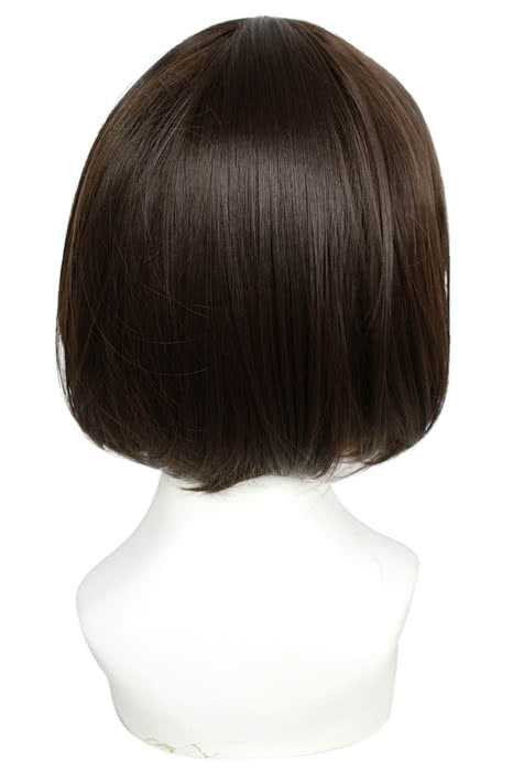 30cm Light Brown/dark Brown Straight Short Bob Cosplay Wig