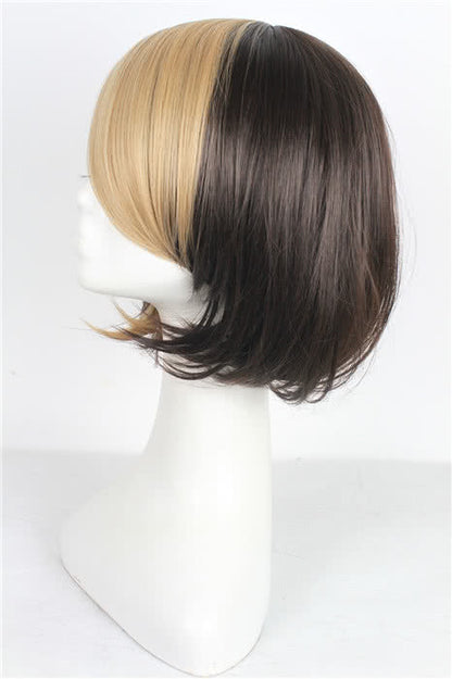 30cm Light Brown/dark Brown Straight Short Bob Cosplay Wig