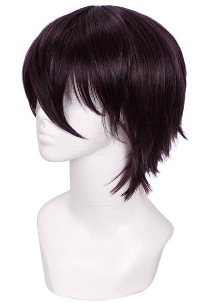 Fashion 25cm Short Black Mixed Wine Purple Noragami Yato Cartoon Roleplay Cosplay Wig
