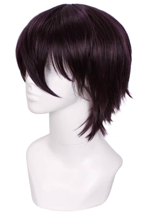 Fashion 25cm Short Black Mixed Wine Purple Noragami Yato Cartoon Roleplay Cosplay Wig